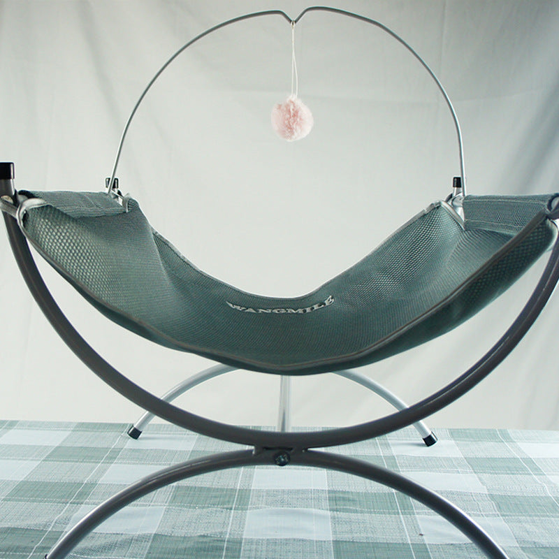 KFX-6026173 Cozy Recliner Cat Bed with Metal Frame in Pink and Gray, Suitable for Cats