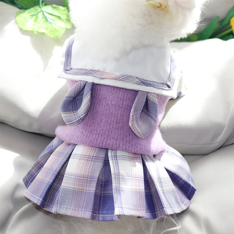 KFX-6026941 Princess Skirt Dog Clothing in Purple and Pink - Polyester Material, Sizes XS to XL