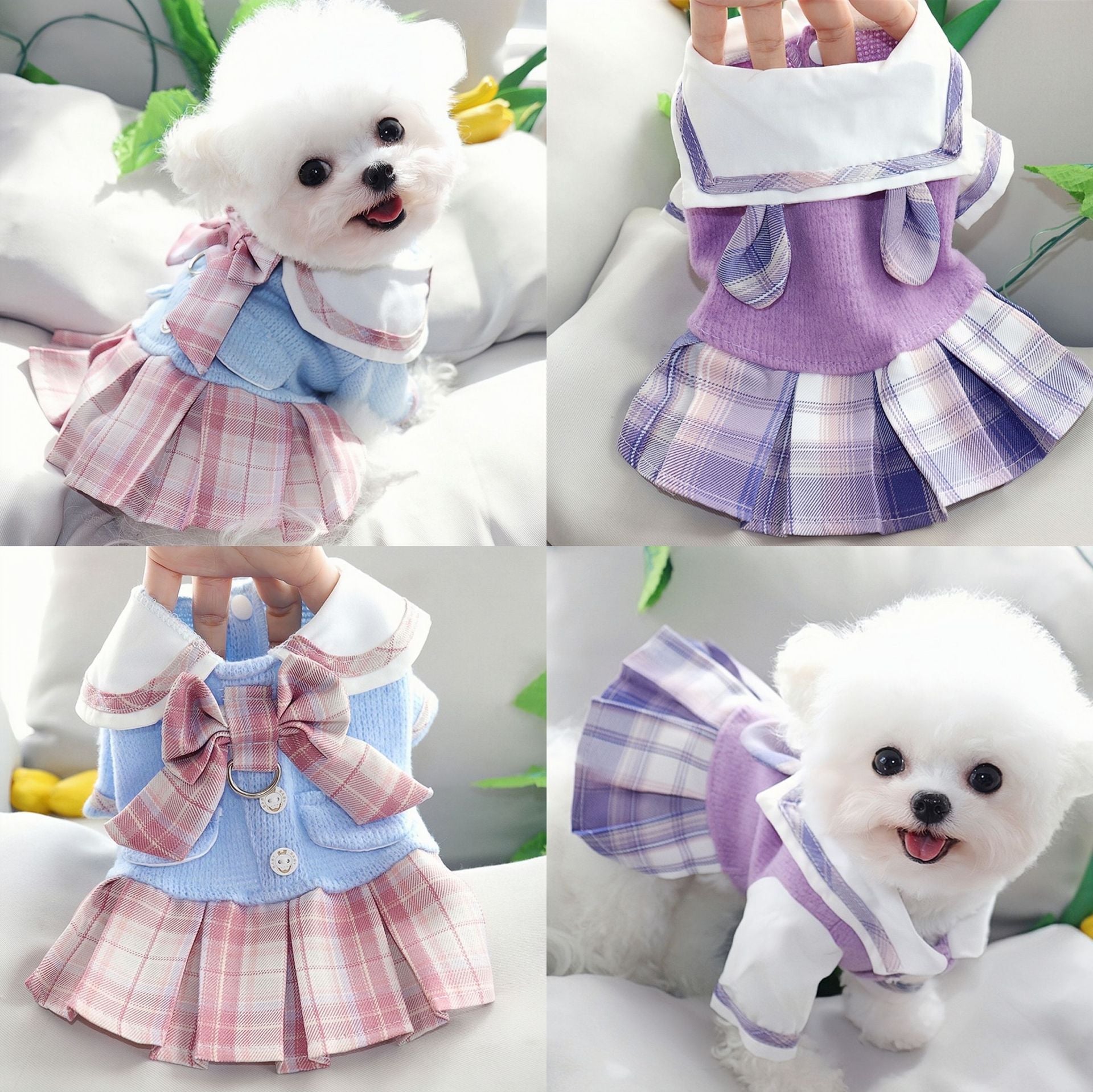 KFX-6026941 Princess Skirt Dog Clothing in Purple and Pink - Polyester Material, Sizes XS to XL