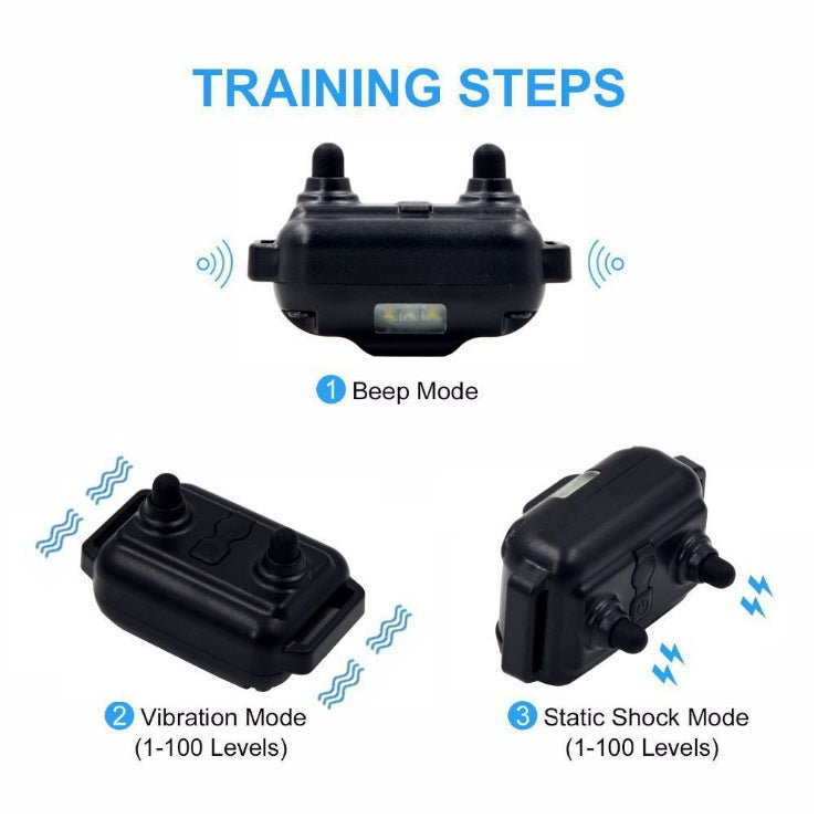 KFX-6027837 Rechargeable Waterproof Dog Bark Control Device with Adjustable Vibration and Shock Settings