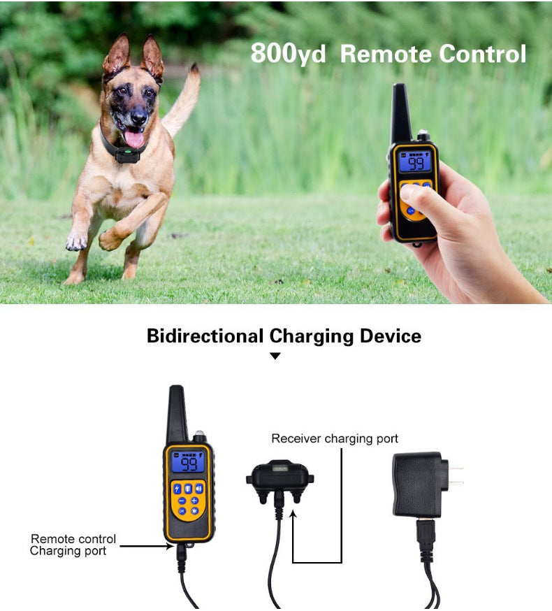 KFX-6027837 Rechargeable Waterproof Dog Bark Control Device with Adjustable Vibration and Shock Settings