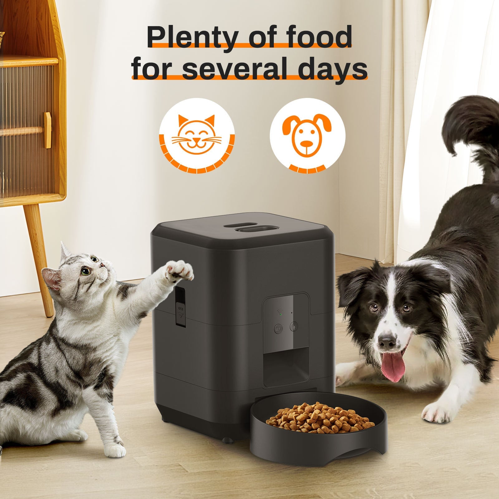 KFX-6028349 Automatic Pet Feeder with Intelligent Timing and Remote Control for Cats