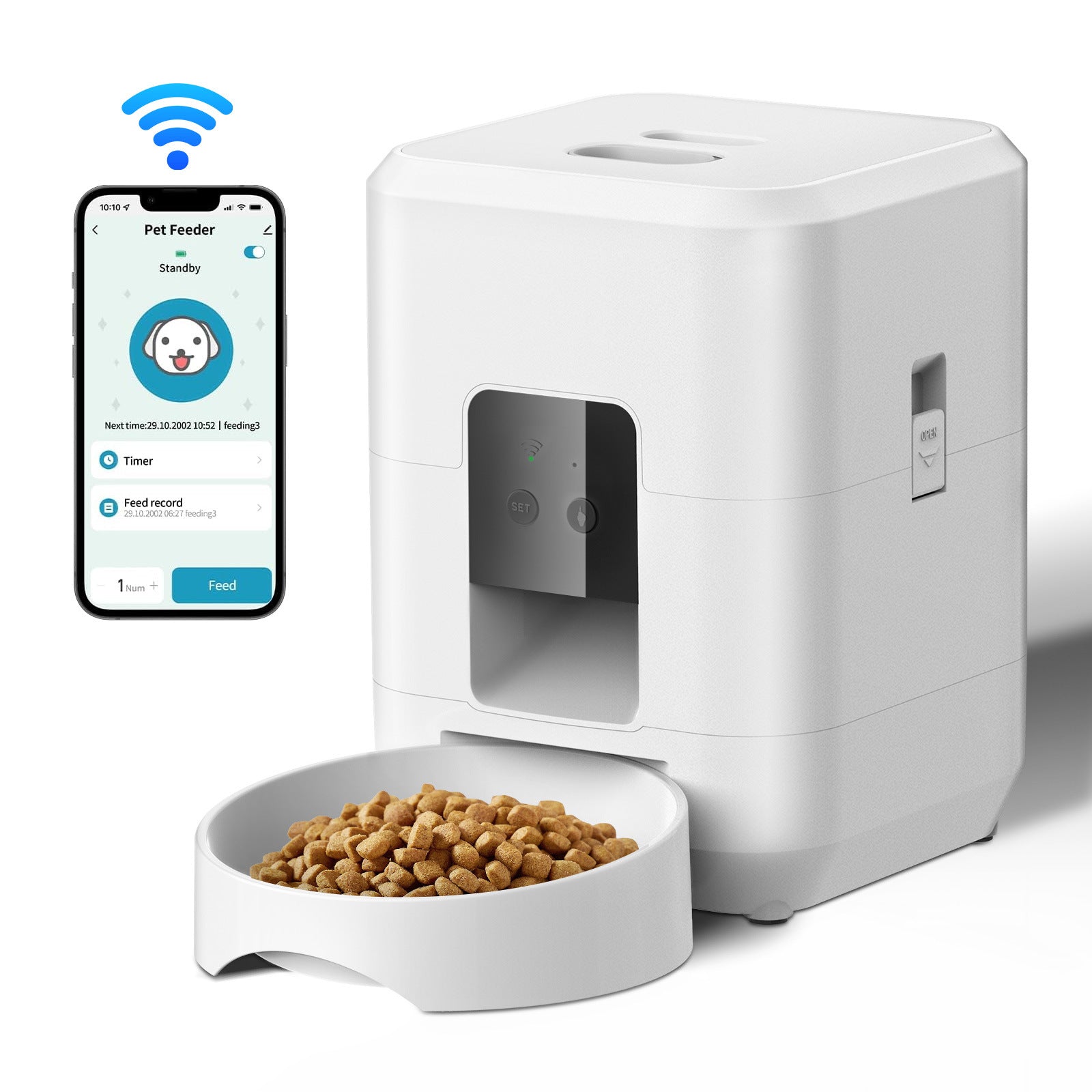 KFX-6028349 Automatic Pet Feeder with Intelligent Timing and Remote Control for Cats