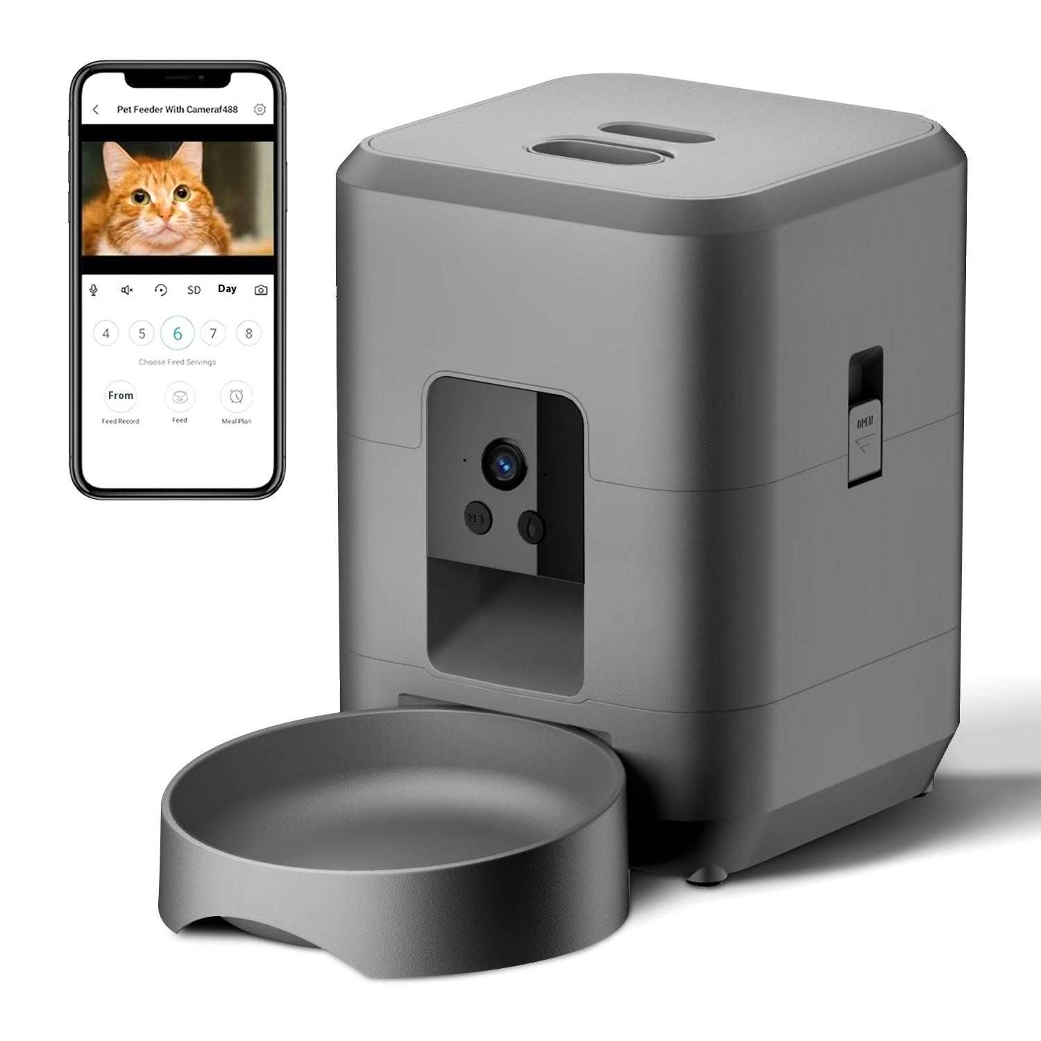 KFX-6028349 Automatic Pet Feeder with Intelligent Timing and Remote Control for Cats