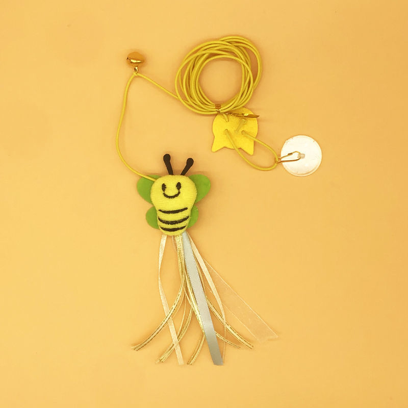 KFX-6029373 Feather and Bug Themed Cat Teaser Stick for Interactive Play