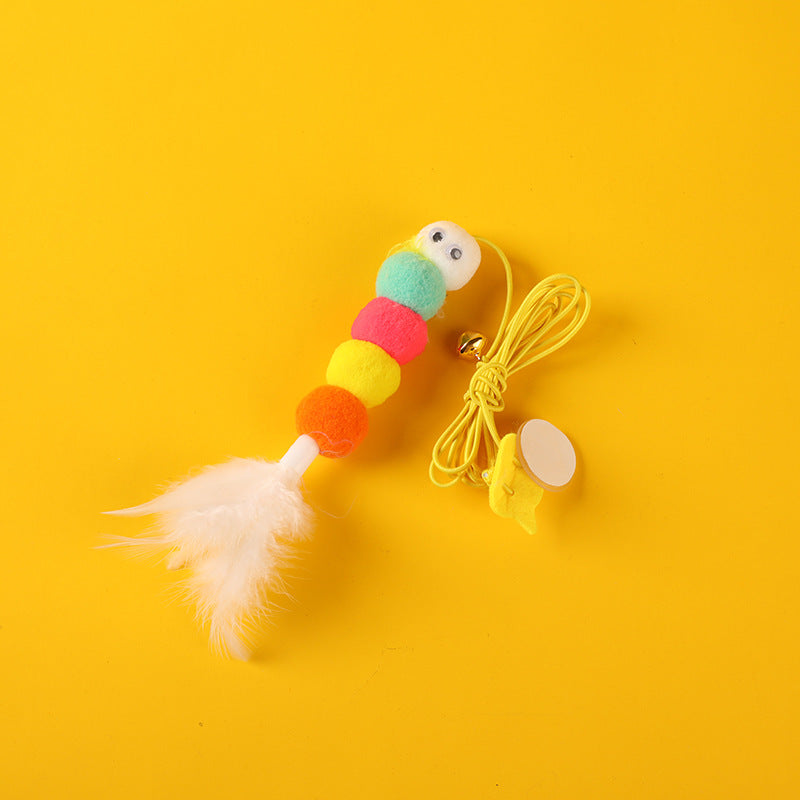 KFX-6029373 Feather and Bug Themed Cat Teaser Stick for Interactive Play