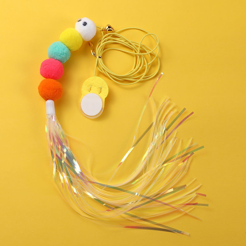 KFX-6029373 Feather and Bug Themed Cat Teaser Stick for Interactive Play