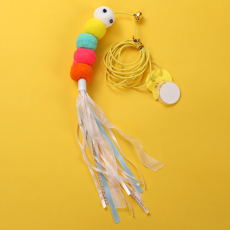 KFX-6029373 Feather and Bug Themed Cat Teaser Stick for Interactive Play