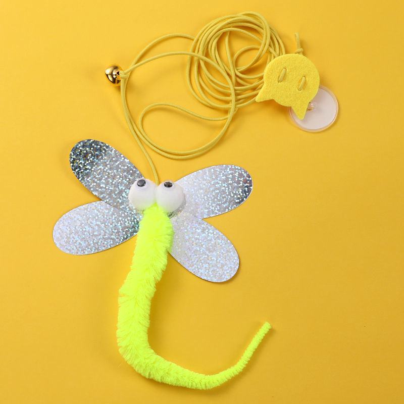 KFX-6029373 Feather and Bug Themed Cat Teaser Stick for Interactive Play