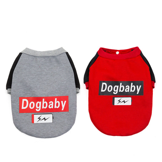 KFX-6029629 Cozy Fleece Sweater for Puppies and Bulldogs in Red and Gray