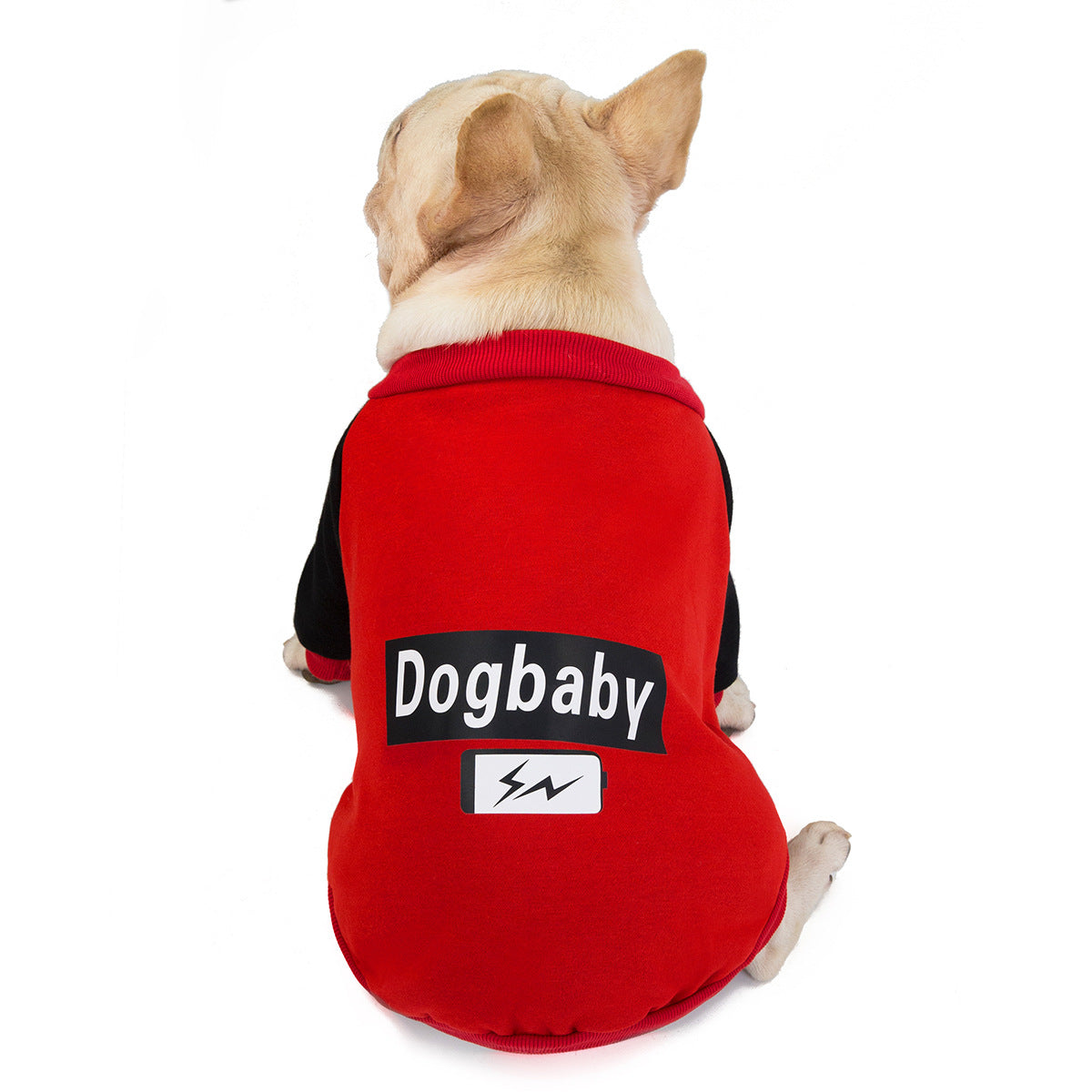 KFX-6029629 Cozy Fleece Sweater for Puppies and Bulldogs in Red and Gray