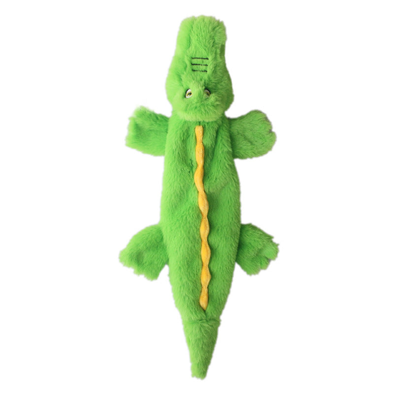 KFX-6031805 Durable Squeaky Crocodile Dog Toy for Aggressive Chewers - Stuffing-Free Plush Interactive Design