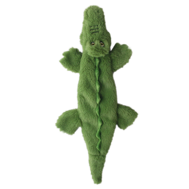 KFX-6031805 Durable Squeaky Crocodile Dog Toy for Aggressive Chewers - Stuffing-Free Plush Interactive Design
