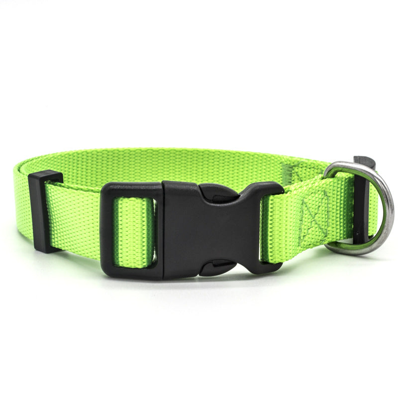 KFX-6032317 Soft Nylon Pet Collar for Dogs and Cats - Adjustable Neck Size with Durable Plastic Buckle and Neoprene Lining