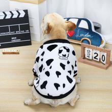 KFX-6032701 Autumn Winter Coral Velvet Sweater for Pugs with Cute Cow Print