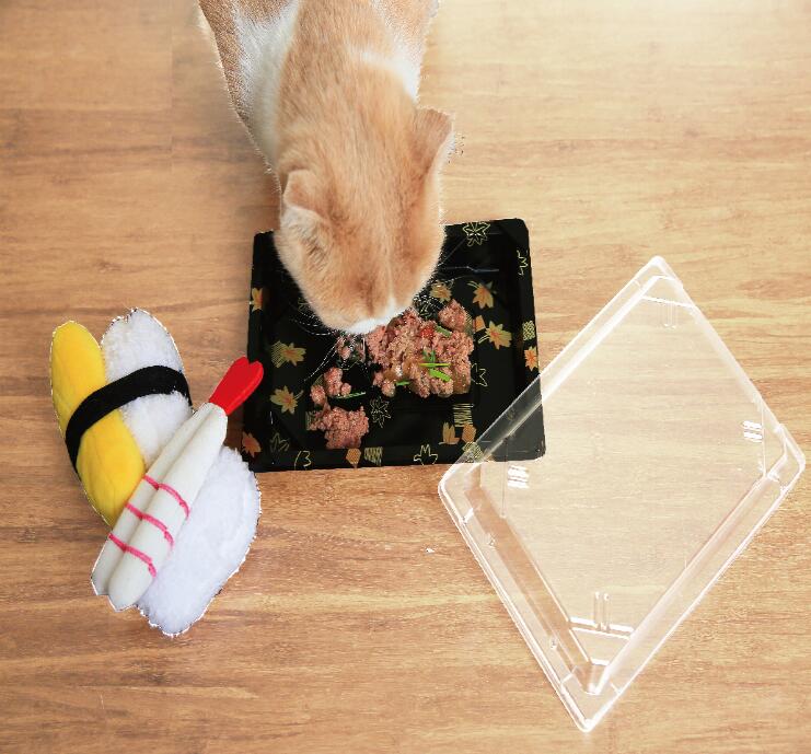 KFX-6032957 Cat Sushi Toy with Catnip, Bite-Resistant Soft Velvet - Sweet Shrimp & Tamago Styles