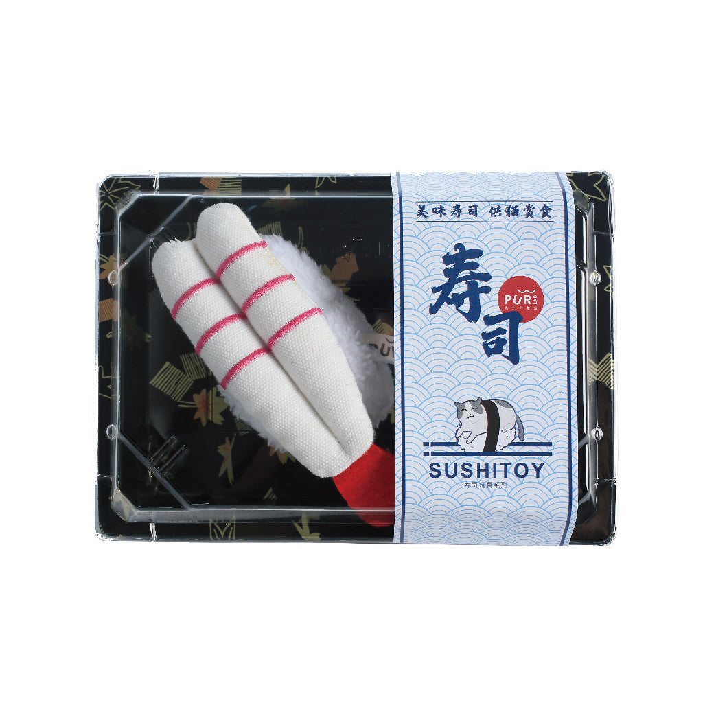 KFX-6032957 Cat Sushi Toy with Catnip, Bite-Resistant Soft Velvet - Sweet Shrimp & Tamago Styles