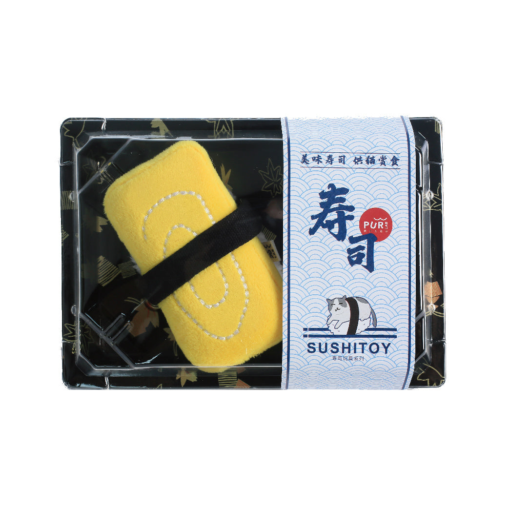 KFX-6032957 Cat Sushi Toy with Catnip, Bite-Resistant Soft Velvet - Sweet Shrimp & Tamago Styles