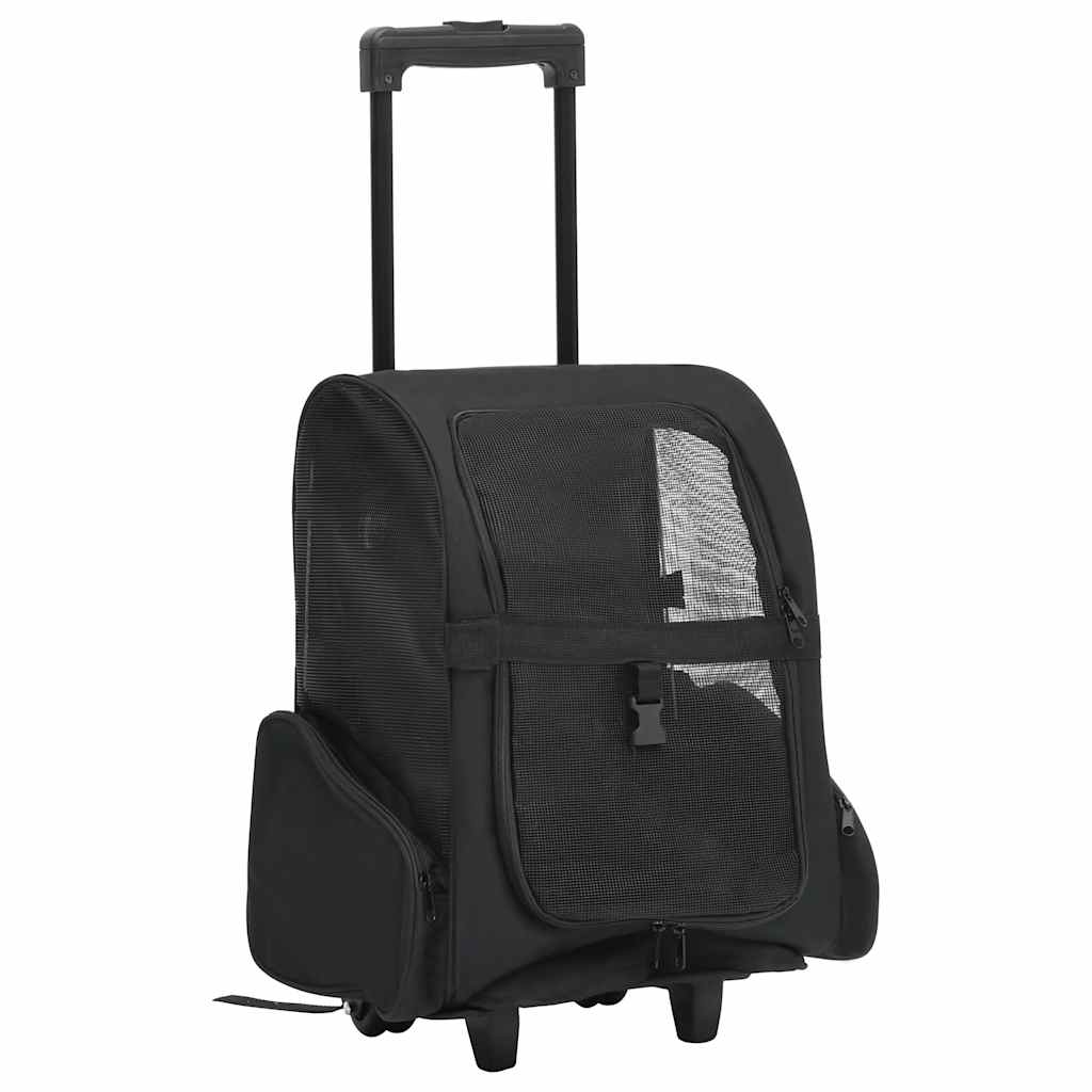 KFX-6035773 Foldable 3-in-1 Pet Trolley for Cats, Dogs, and Small Animals - Lightweight and Ventilated