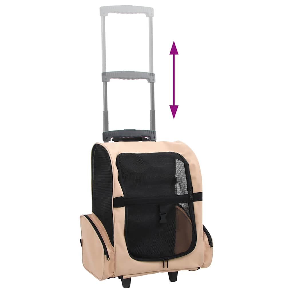 KFX-6035773 Foldable 3-in-1 Pet Trolley for Cats, Dogs, and Small Animals - Lightweight and Ventilated