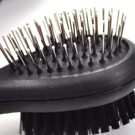 KFX-6035901 Double-Sided Pet Grooming Brush and Comb for Shedding and Dirt Removal