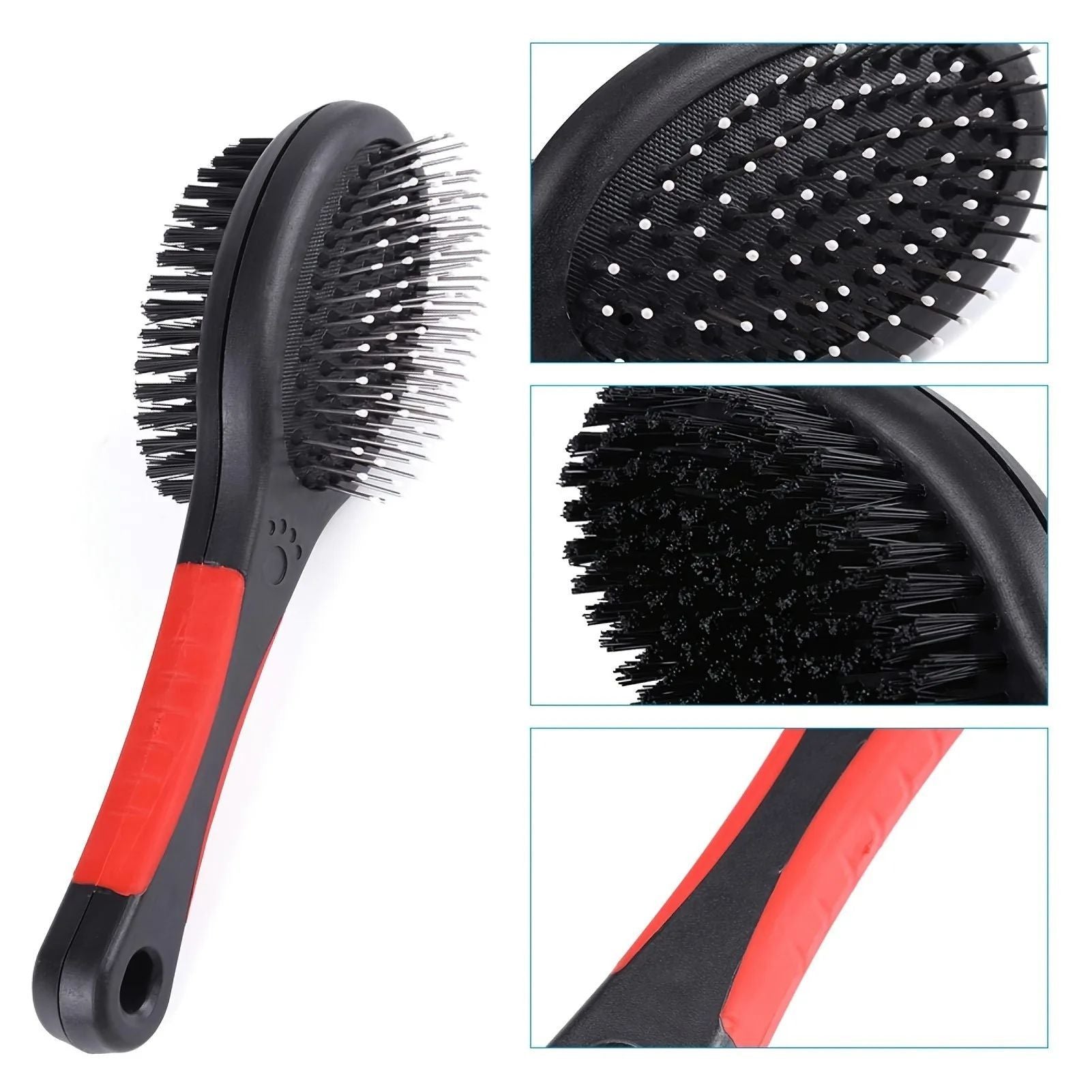 KFX-6035901 Double-Sided Pet Grooming Brush and Comb for Shedding and Dirt Removal