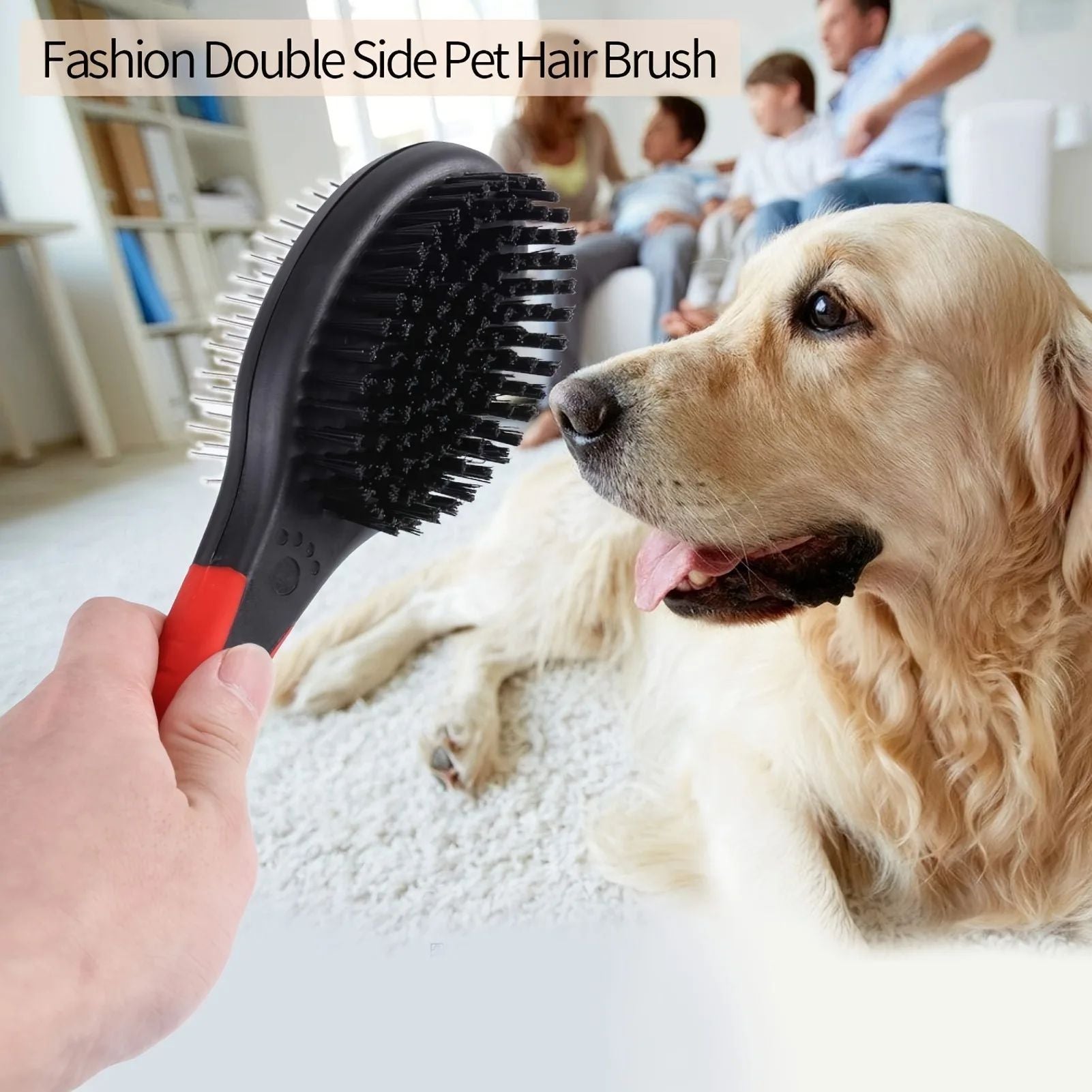 KFX-6035901 Double-Sided Pet Grooming Brush and Comb for Shedding and Dirt Removal