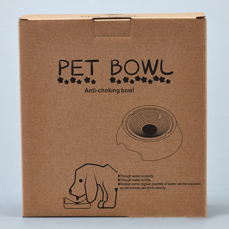 KFX-6036285 Beige Plastic Pet Drinking Bowl for Cats and Dogs - No Wet Mouth Design