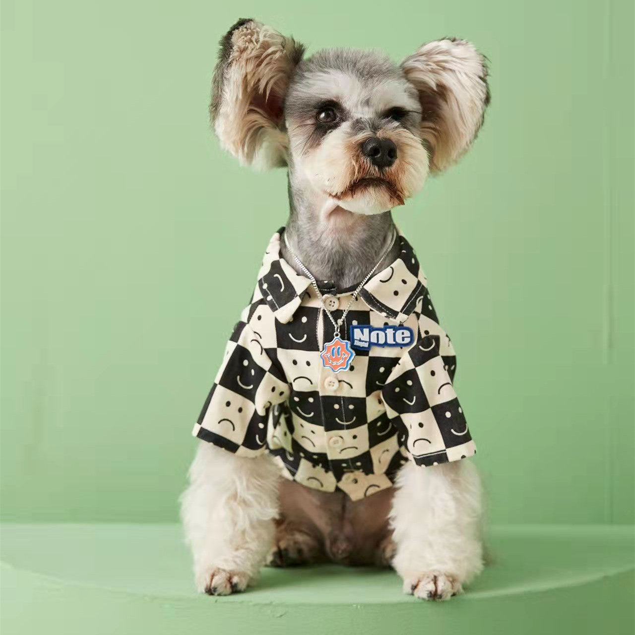 KFX-6036669 Checked Denim Shirt for Pets - Caramel, Black & White - Sizes S to XXL