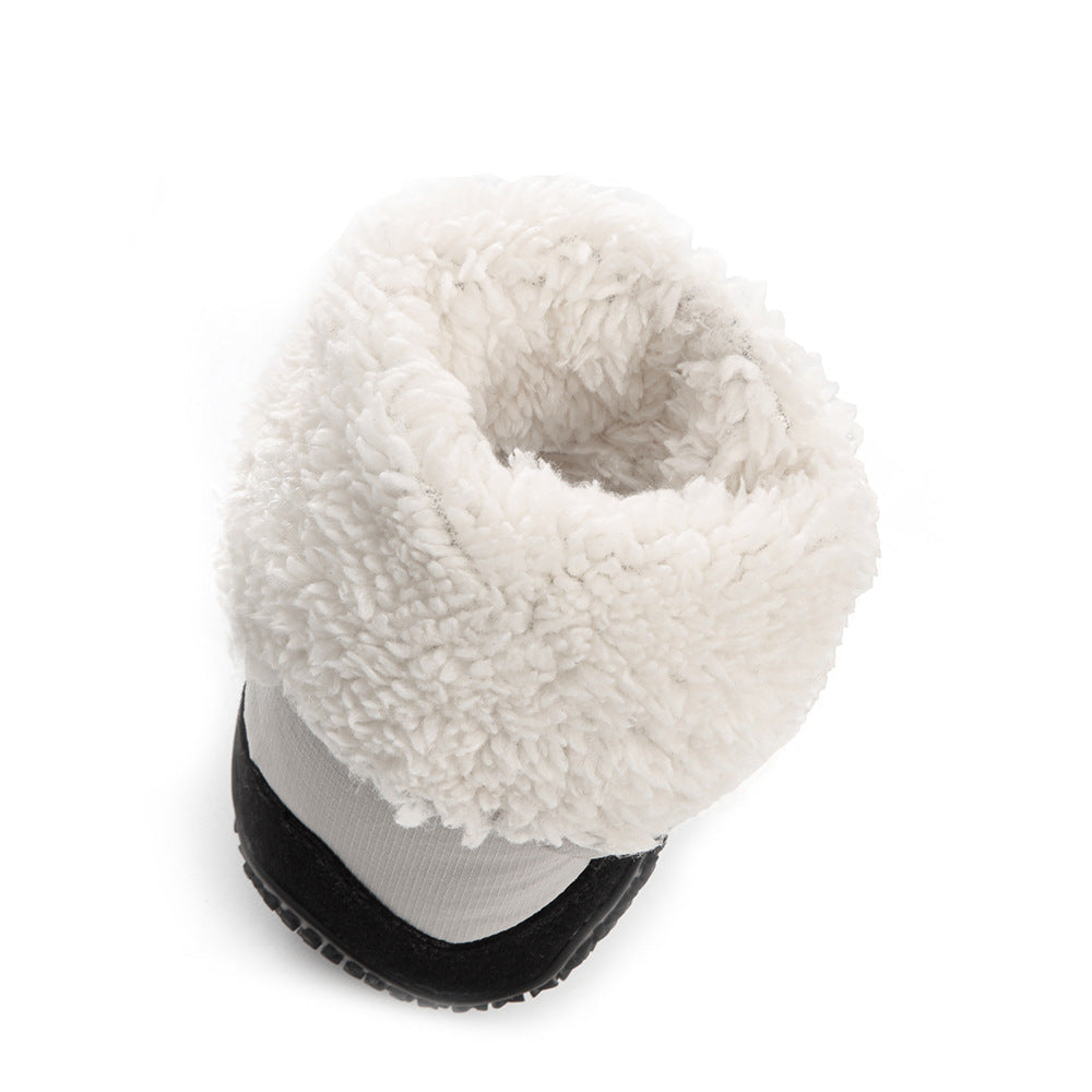 KFX-6036925 Waterproof Thickened Velvet Dog Boots - Non-Slip and Warm, Available in Dark Gray and Black