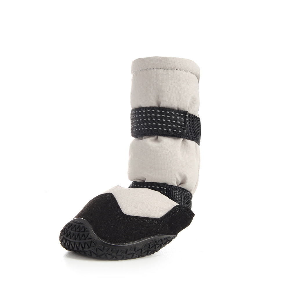 KFX-6036925 Waterproof Thickened Velvet Dog Boots - Non-Slip and Warm, Available in Dark Gray and Black
