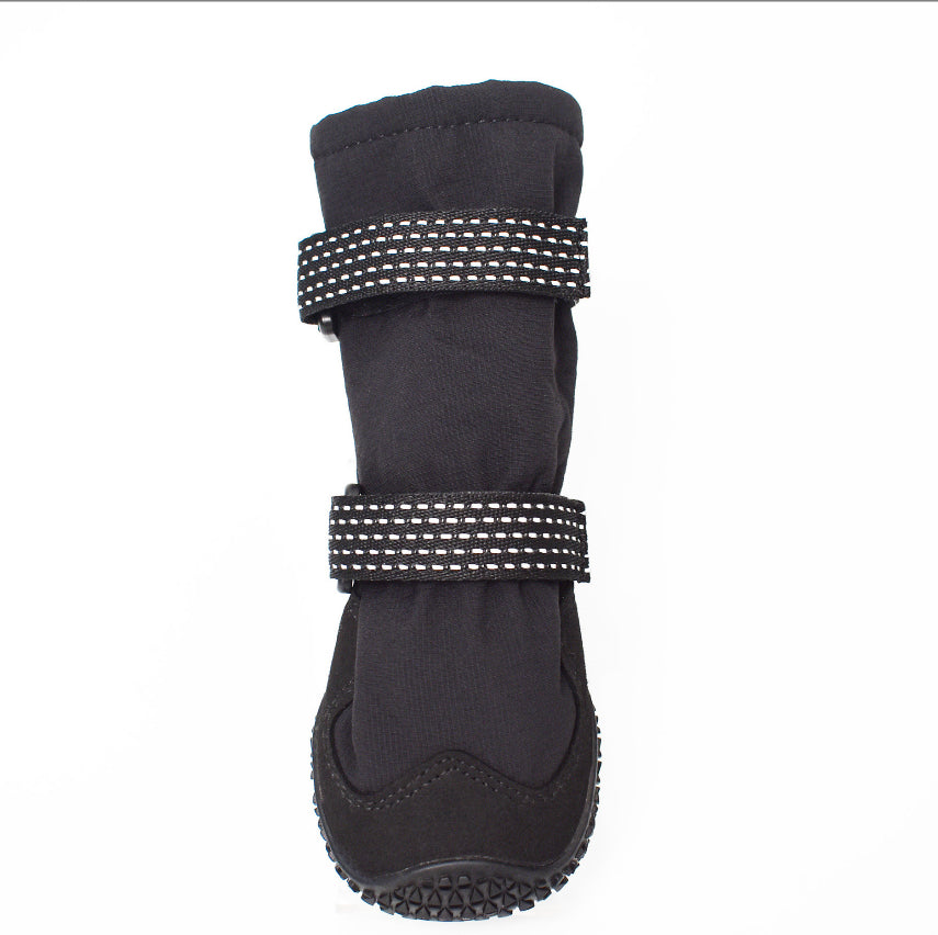 KFX-6036925 Waterproof Thickened Velvet Dog Boots - Non-Slip and Warm, Available in Dark Gray and Black