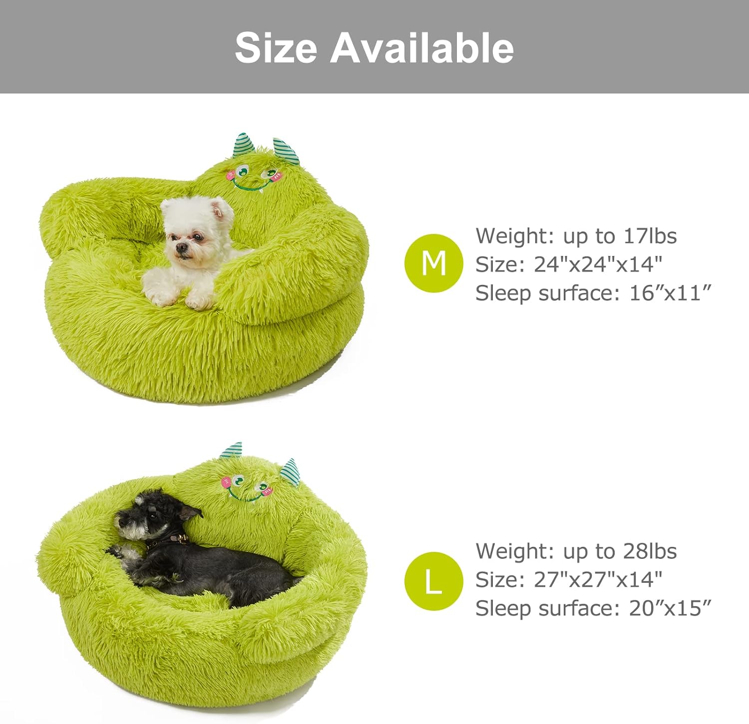 KFX-6037565 Cozy Plush High Bolster Donut Bed for Small Dogs and Cats - Anti-Slip Design, Perfect for Relaxation and Comfort