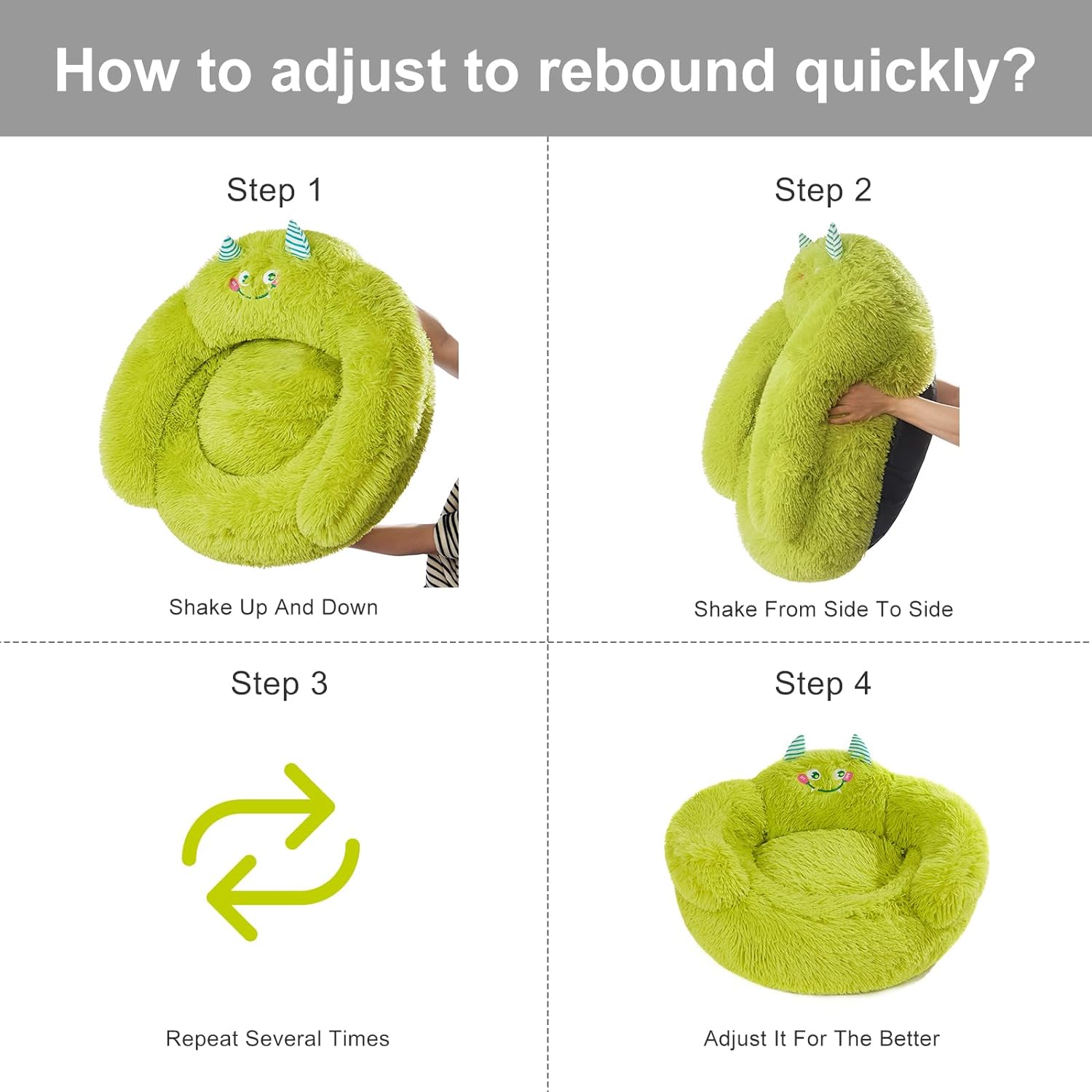 KFX-6037565 Cozy Plush High Bolster Donut Bed for Small Dogs and Cats - Anti-Slip Design, Perfect for Relaxation and Comfort