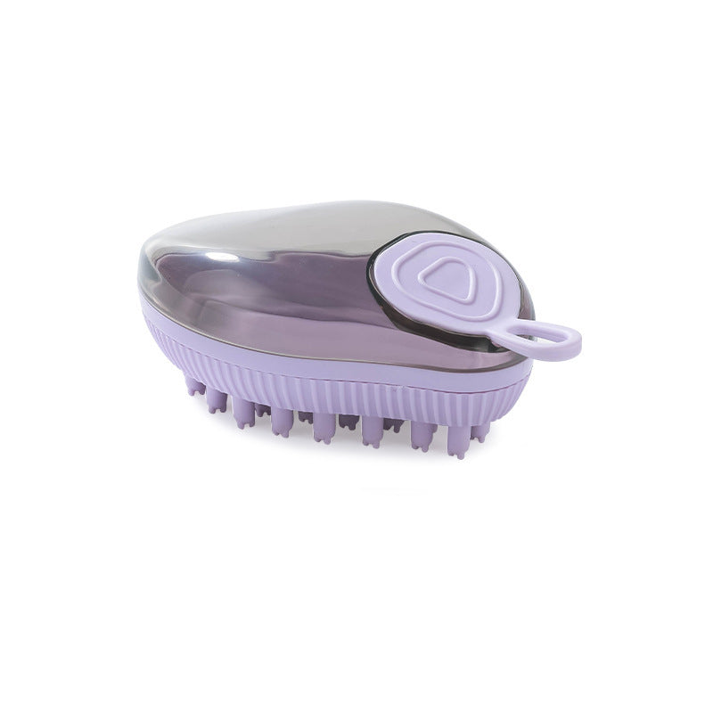 KFX-6037949 Silicone Shower Brush for Pets - Available in Dark Green, Purple, and Green
