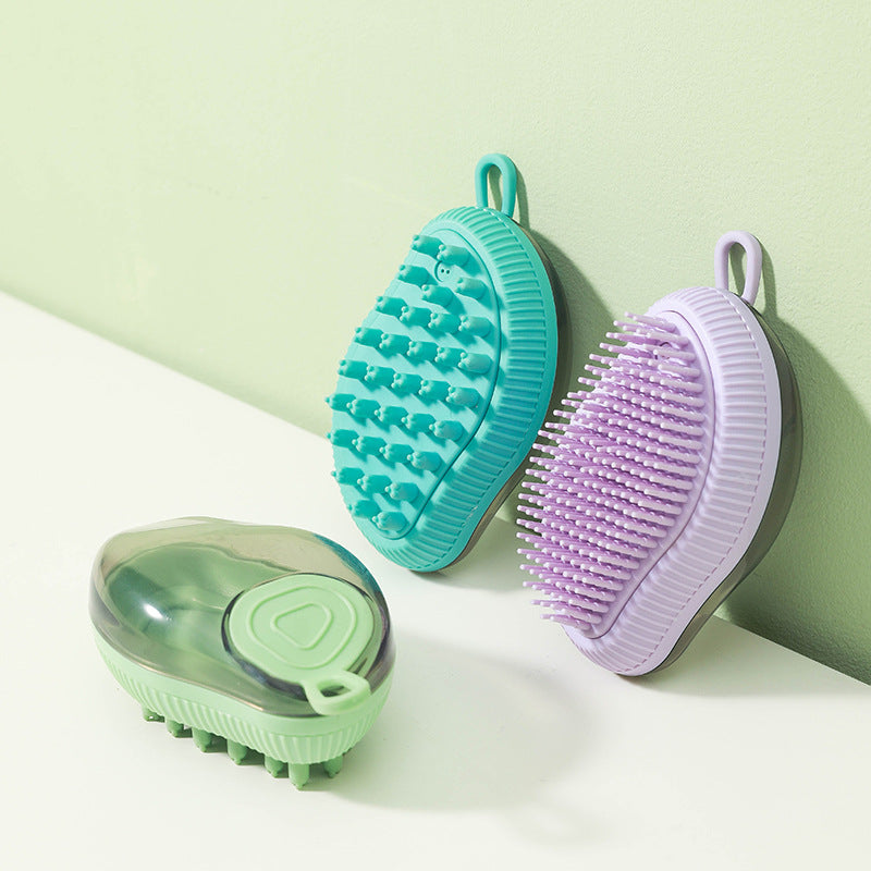 KFX-6037949 Silicone Shower Brush for Pets - Available in Dark Green, Purple, and Green