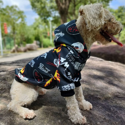 KFX-6038461 Camouflage Dog Hoodie with Skull Design - Casual Acrylic Pet Outfit in Multiple Sizes