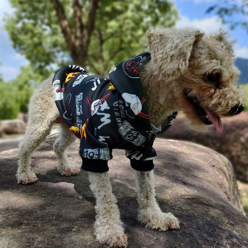 KFX-6038461 Camouflage Dog Hoodie with Skull Design - Casual Acrylic Pet Outfit in Multiple Sizes
