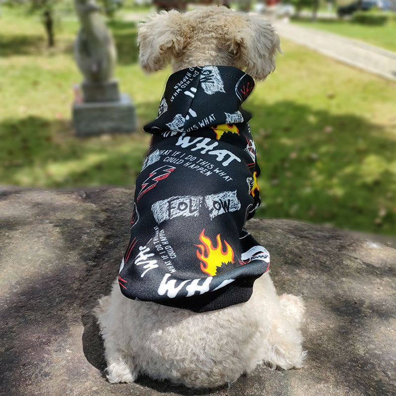 KFX-6038461 Camouflage Dog Hoodie with Skull Design - Casual Acrylic Pet Outfit in Multiple Sizes