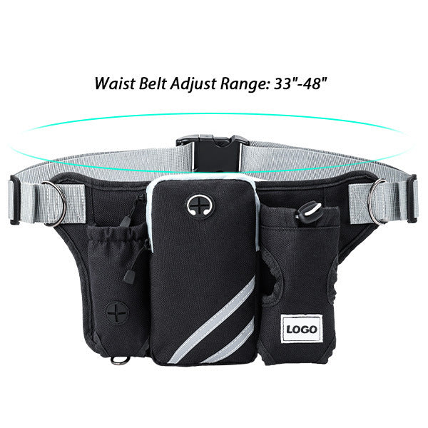 KFX-6039869 Waterproof Outdoor Pet Training Waist Bag with Adjustable Leash and Collar Set