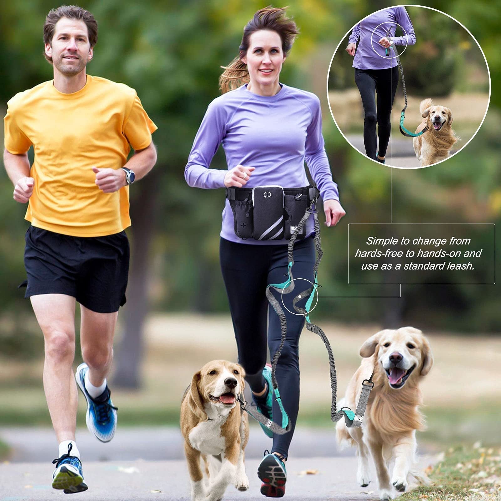 KFX-6039869 Waterproof Outdoor Pet Training Waist Bag with Adjustable Leash and Collar Set