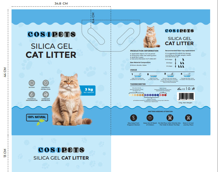KFX-6040253 Premium Silicone Cat Litter with Indicator for Optimal Odor Control