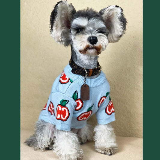 KFX-6043837 Cozy Wool Knit Dog Sweater for Autumn and Winter in Blue