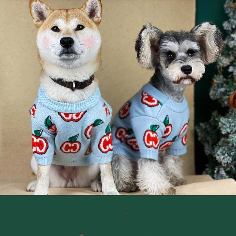 KFX-6043837 Cozy Wool Knit Dog Sweater for Autumn and Winter in Blue