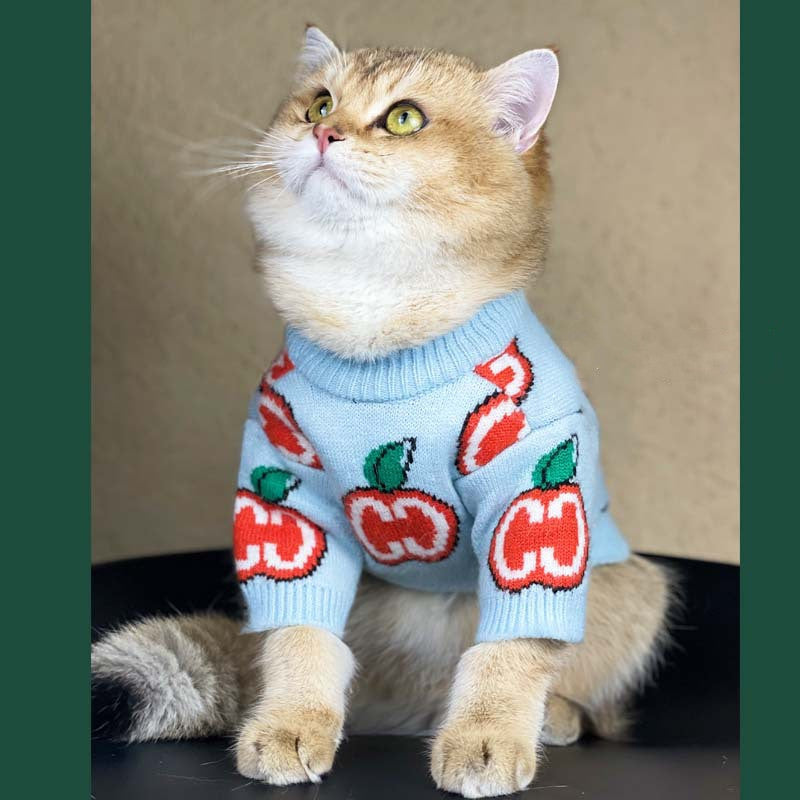 KFX-6043837 Cozy Wool Knit Dog Sweater for Autumn and Winter in Blue