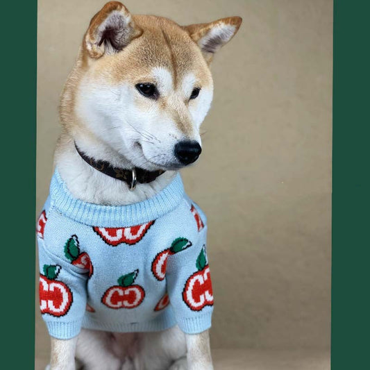 KFX-6043837 Cozy Wool Knit Dog Sweater for Autumn and Winter in Blue