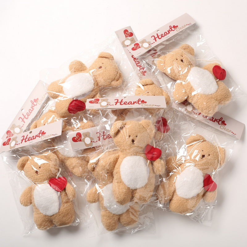 KFX-6045501 Plush Love Tibetan Food Bear Toy with Hearts and Rope for Kids