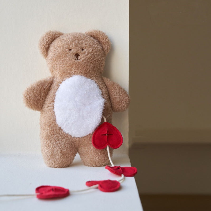 KFX-6045501 Plush Love Tibetan Food Bear Toy with Hearts and Rope for Kids