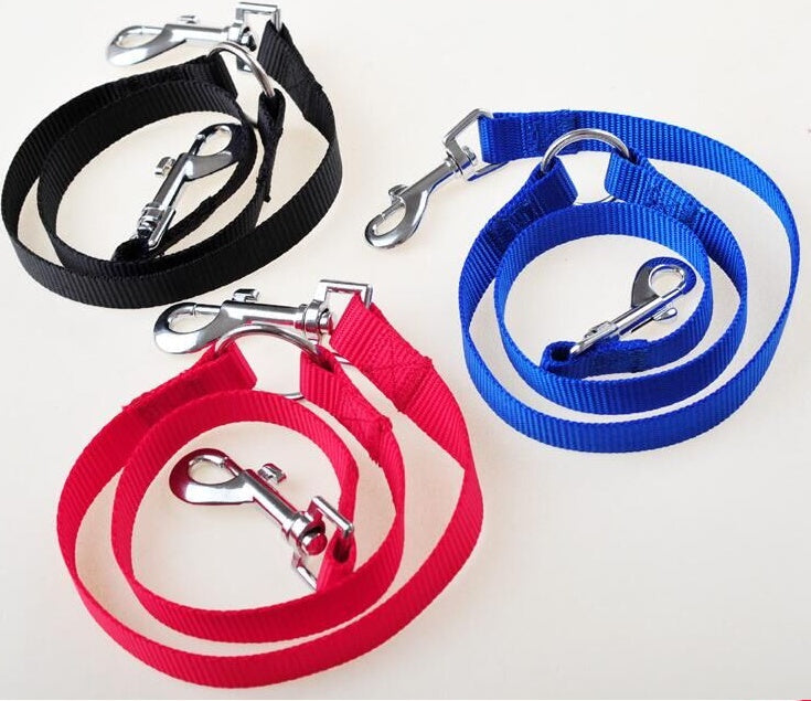 KFX-6045629 Double Dog Walking Leash Coupler - Nylon, Adjustable Lengths in Purple, Red, Blue, Black