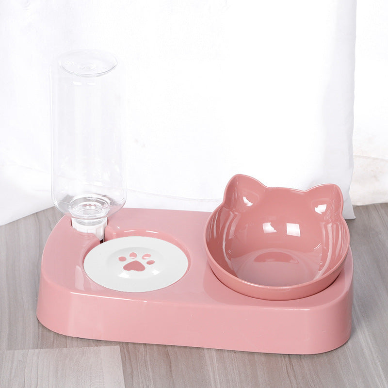 KFX-6046013 Floating Double Cat Bowl with Kettle - Non-Slip Design, Available in Blue, Pink, Green